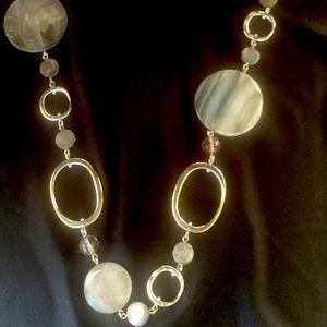 Silver and Gray Long Necklace